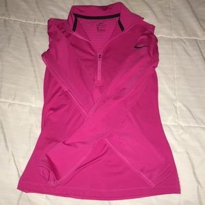 Nike dri - fit quarter zip, hot pink